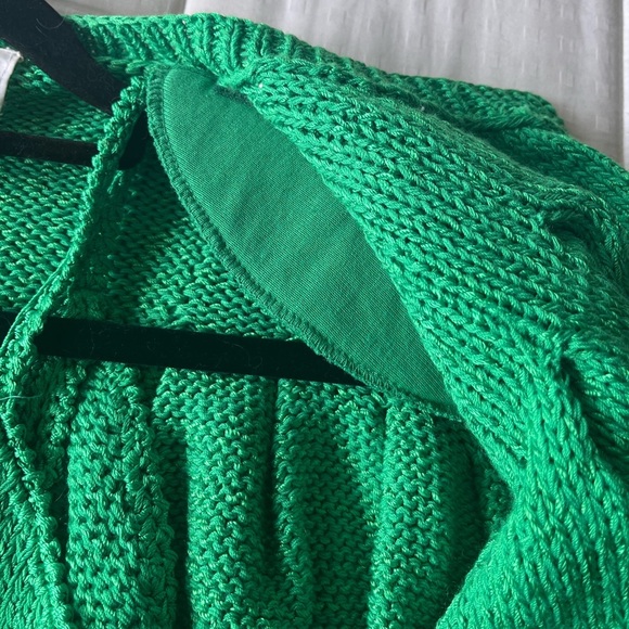 Vintage 80s Hand Knit Green Pearl Embellished Elegant Twinset S/M - Picture 9 of 16